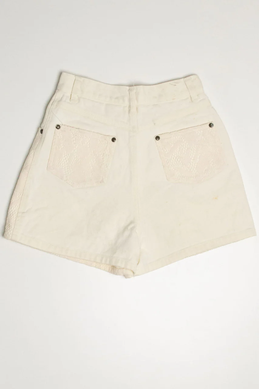 Crochet Detail FTNY Denim Shorts