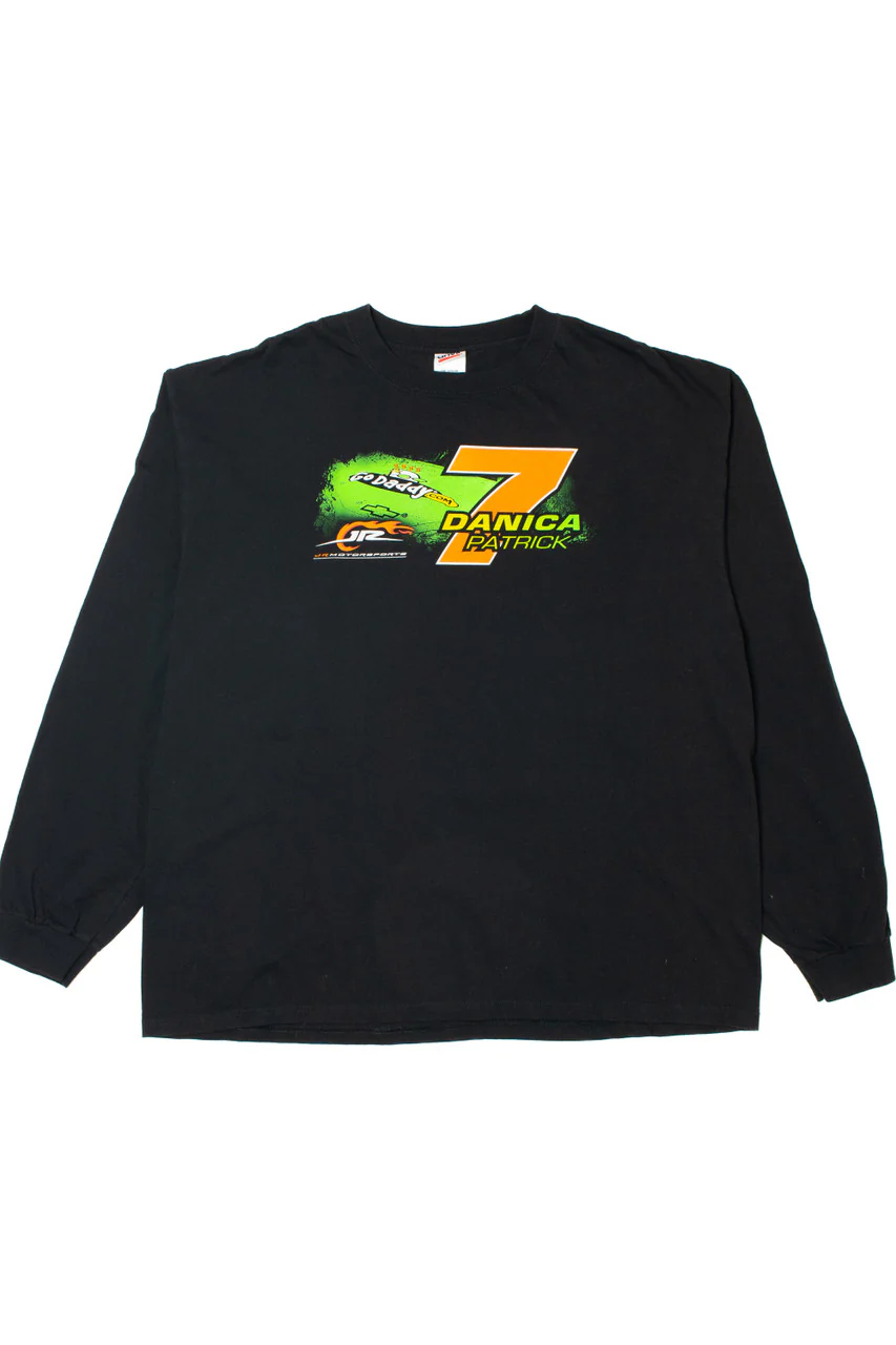 Danica Patrick NASCAR Front/Back Print Long Sleeve Recycled T-Shirt