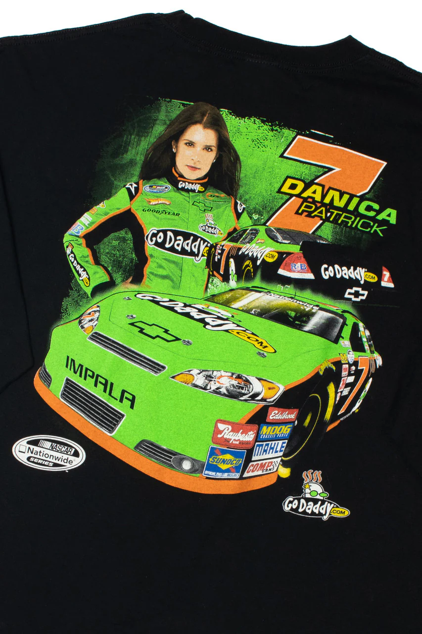 Danica Patrick NASCAR Front/Back Print Long Sleeve Recycled T-Shirt - Image 2