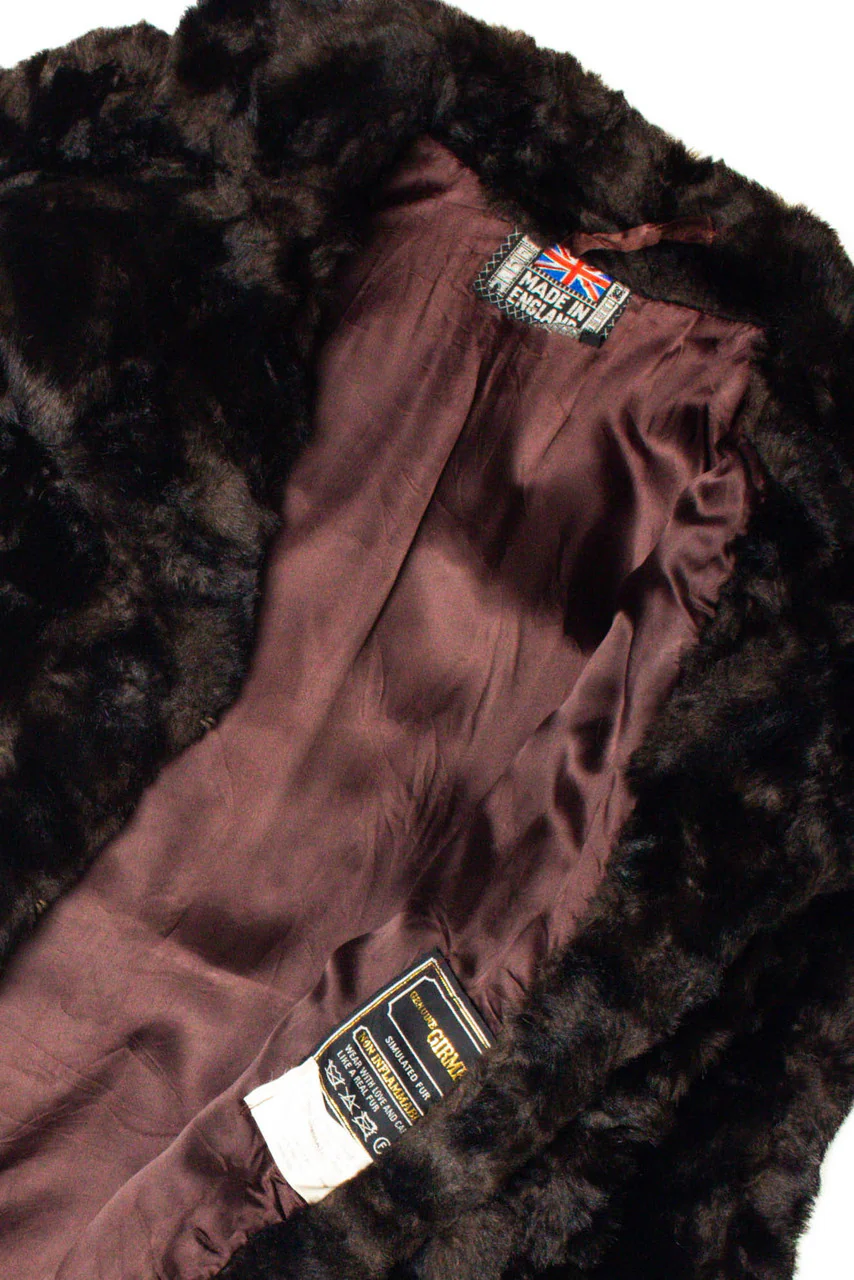Dark Brown Faux Fur Coat - Image 2