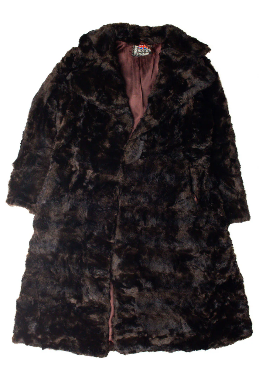 Dark Brown Faux Fur Coat - Image 3