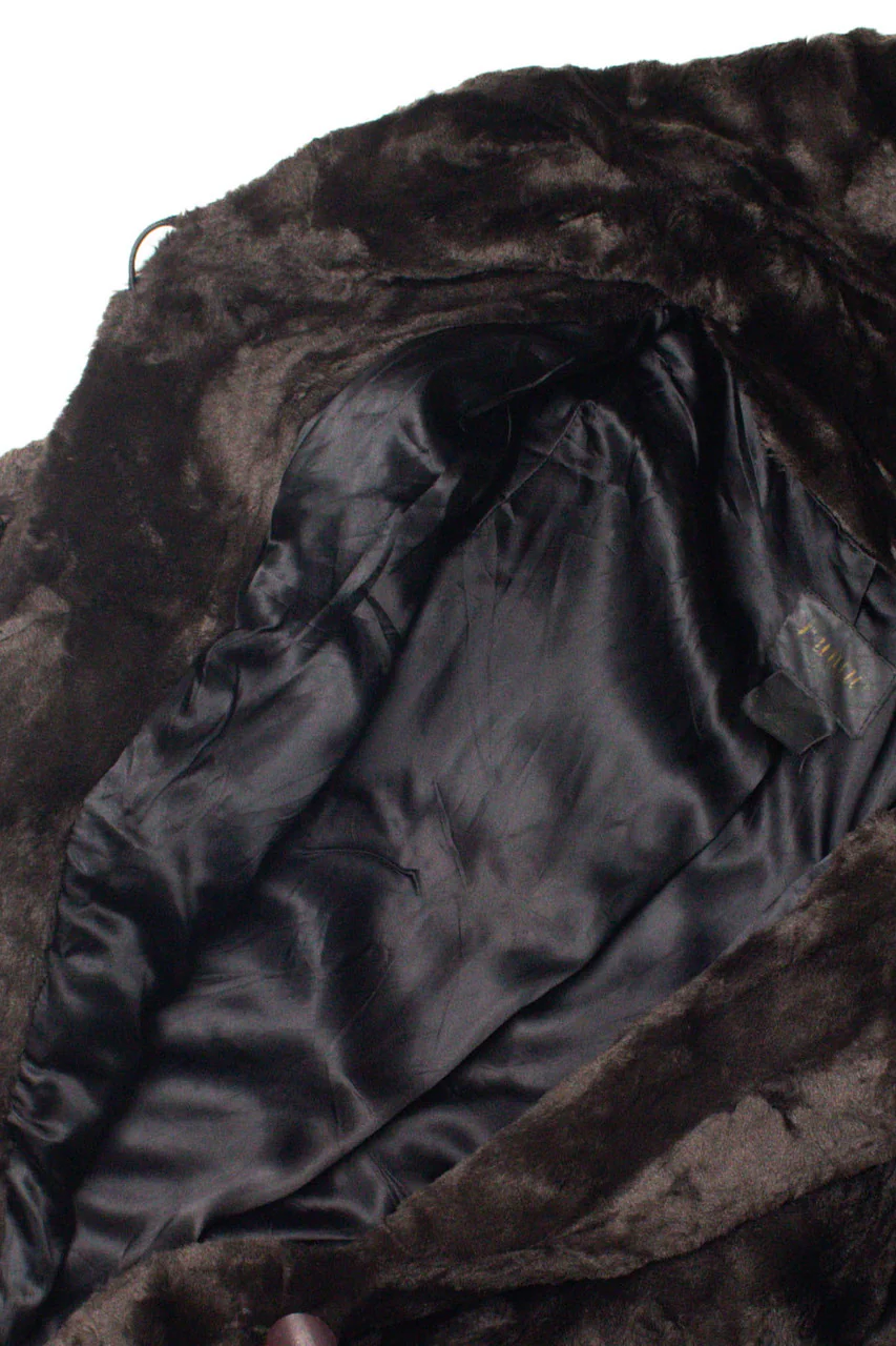 Dark Brown Lush Faux Fur Coat - Image 2