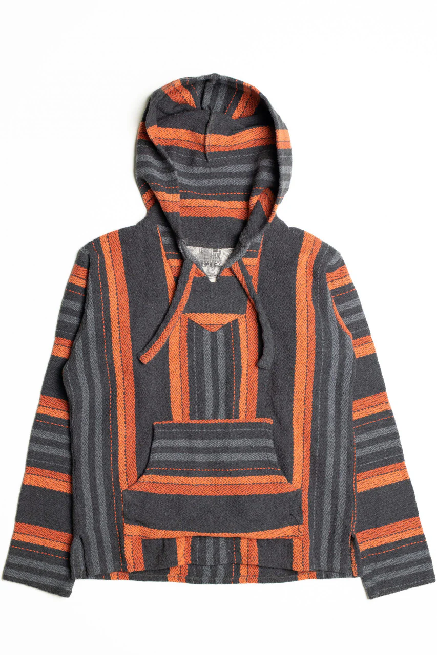 Dark Gray and Orange Baja Hoodie - Image 2