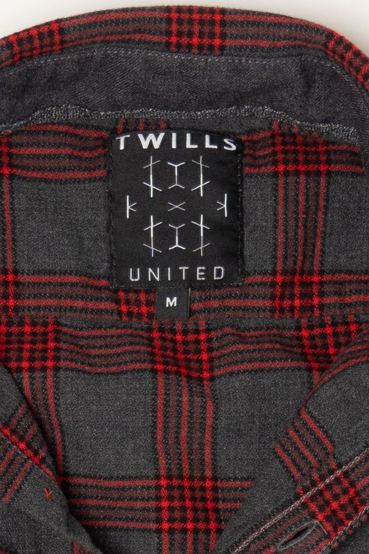 Dark Gray And Red Twills United Flannel Shirt (2010s) - Image 4