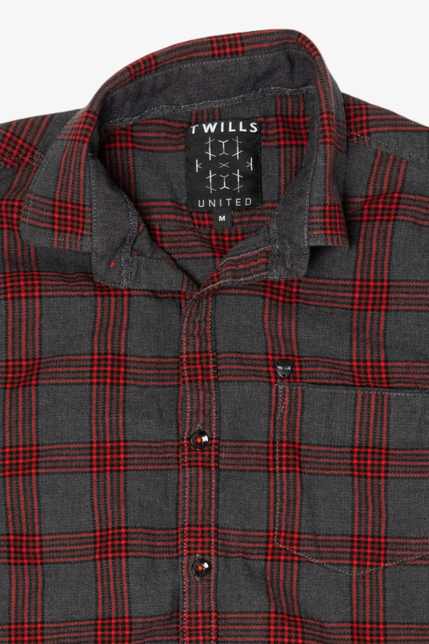 Dark Gray And Red Twills United Flannel Shirt (2010s) - Image 6
