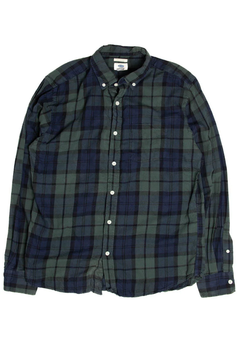Dark Green & Blue Old Navy Flannel Shirt - Image 2
