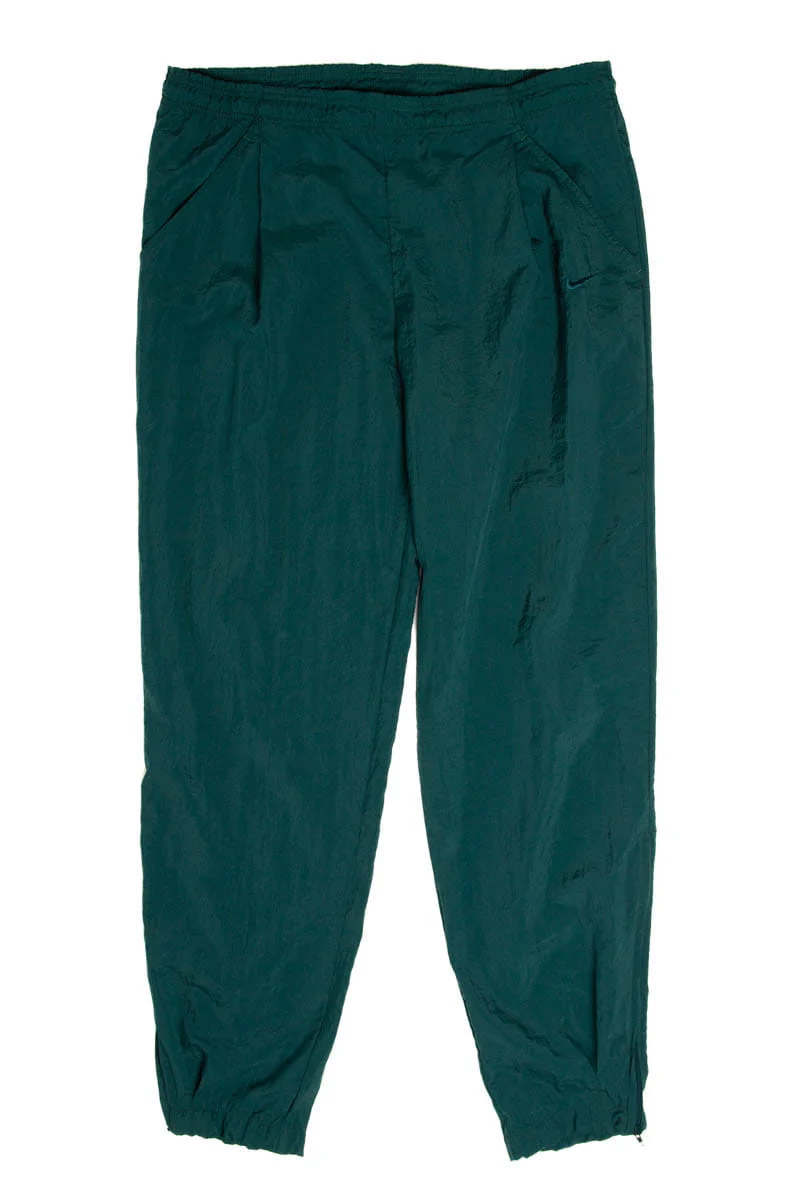 Dark Green Nylon Nike Jogger Track Pants - Image 2