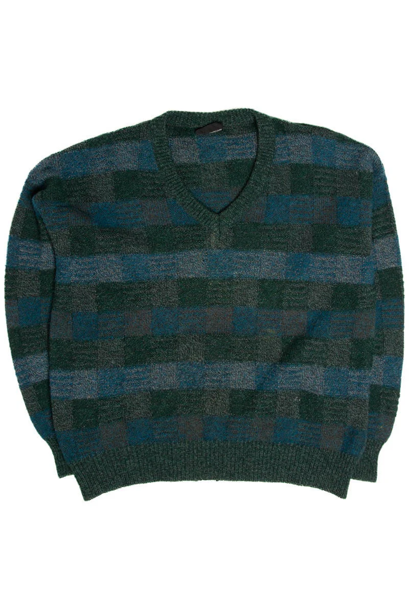 Dark Green & Teal Checker Sweater - Image 2