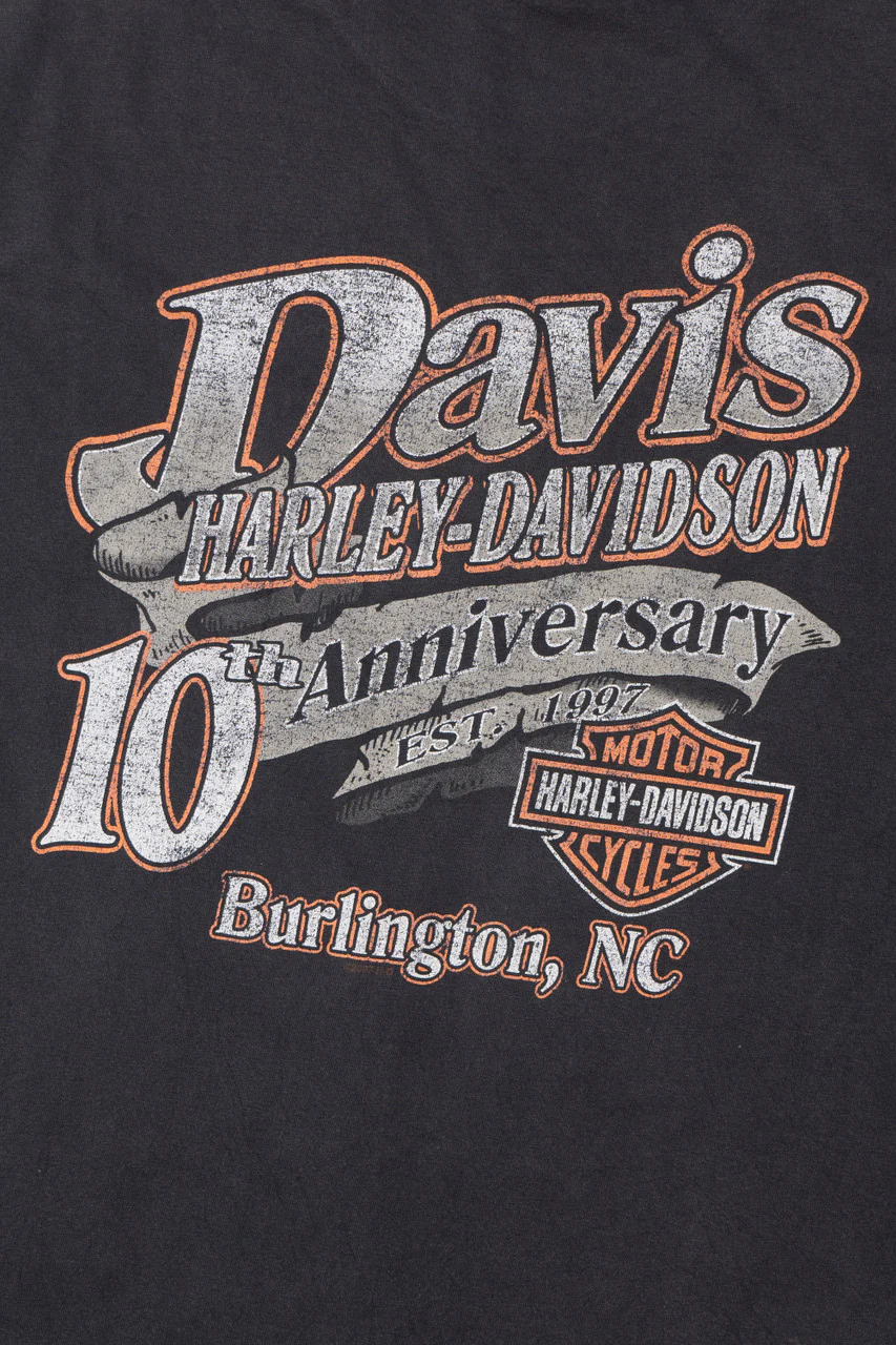 "Davis 10th Anniversary" Burlington, NC Harley Davidson T-Shirt - Image 3