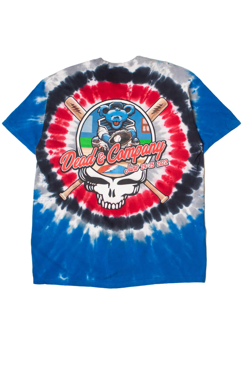 Dead & Company Grateful Dead Chicago Liquid Blue Tie Dye T-Shirt (2022) - Image 3