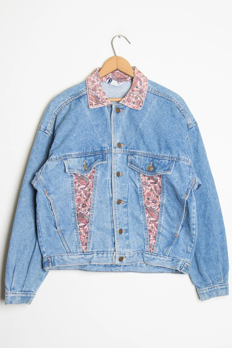 Denim Jacket w/ Paisley Accents - Image 2