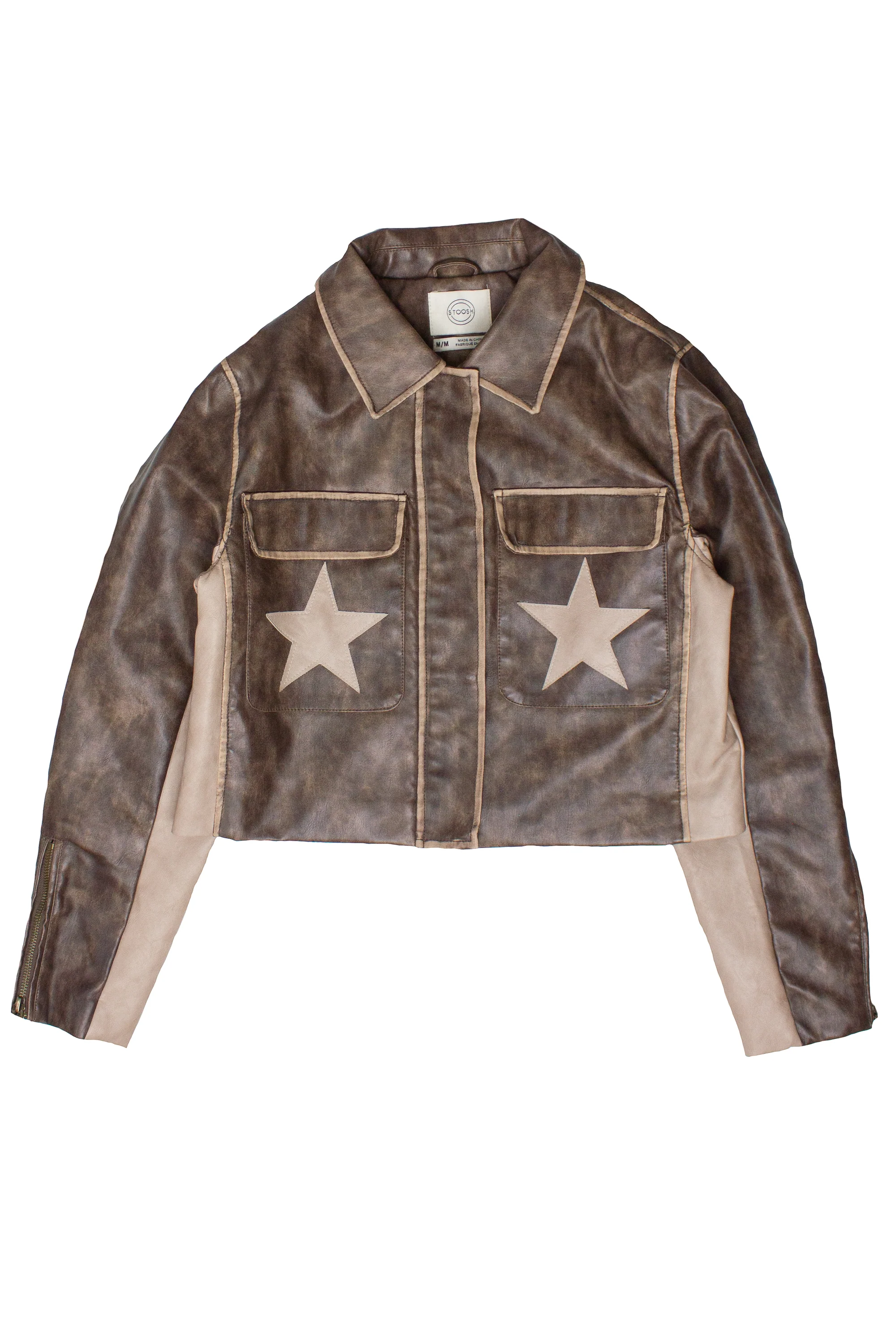 Double Star Brown Moto Jacket - Image 3