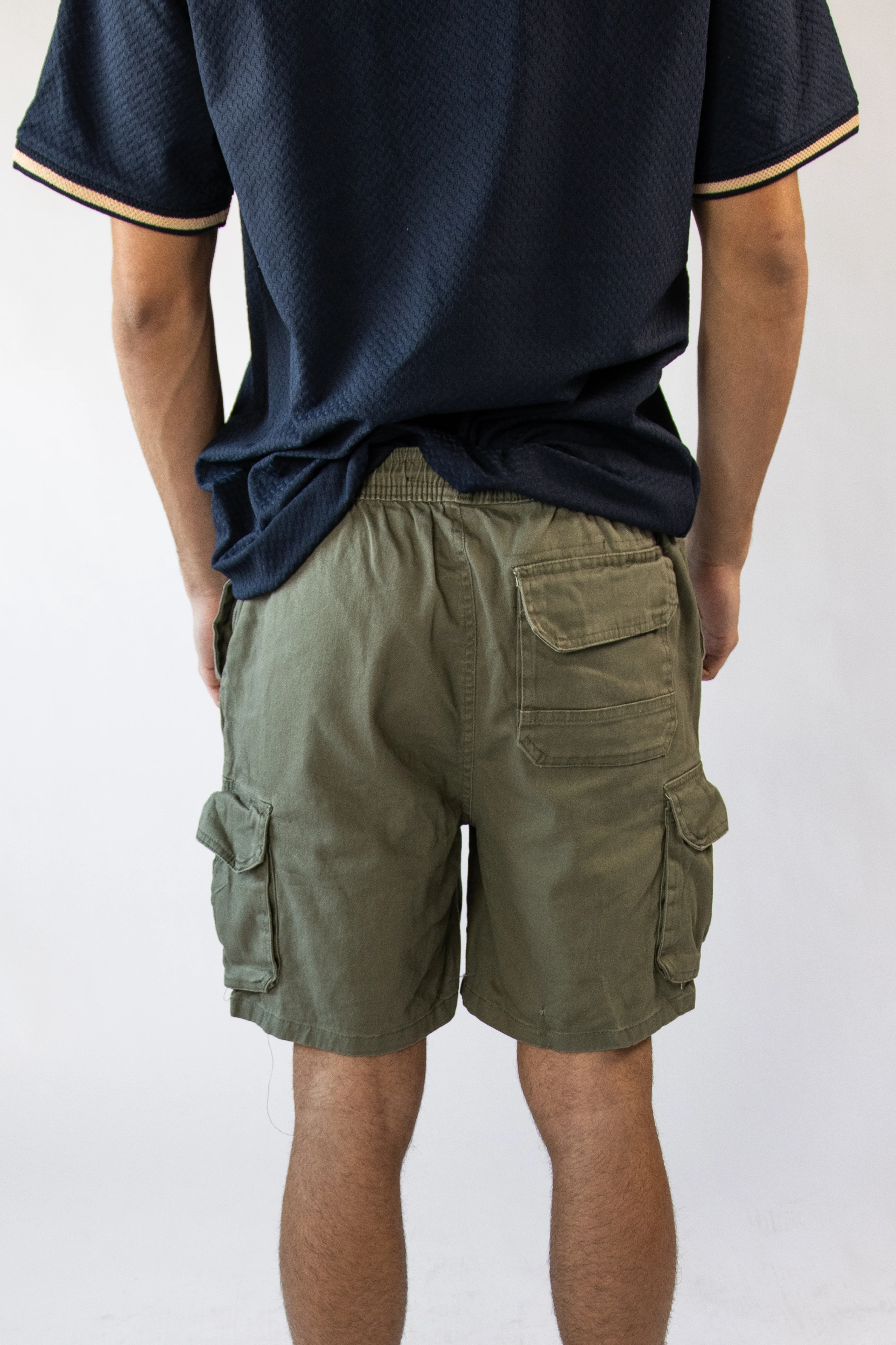 Drawstring Twill Cargo Shorts - Image 12
