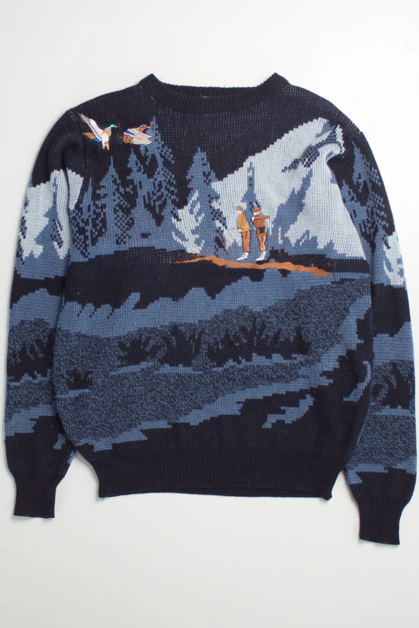 Duck Hunting Embroidered 80s Sweater - Image 2