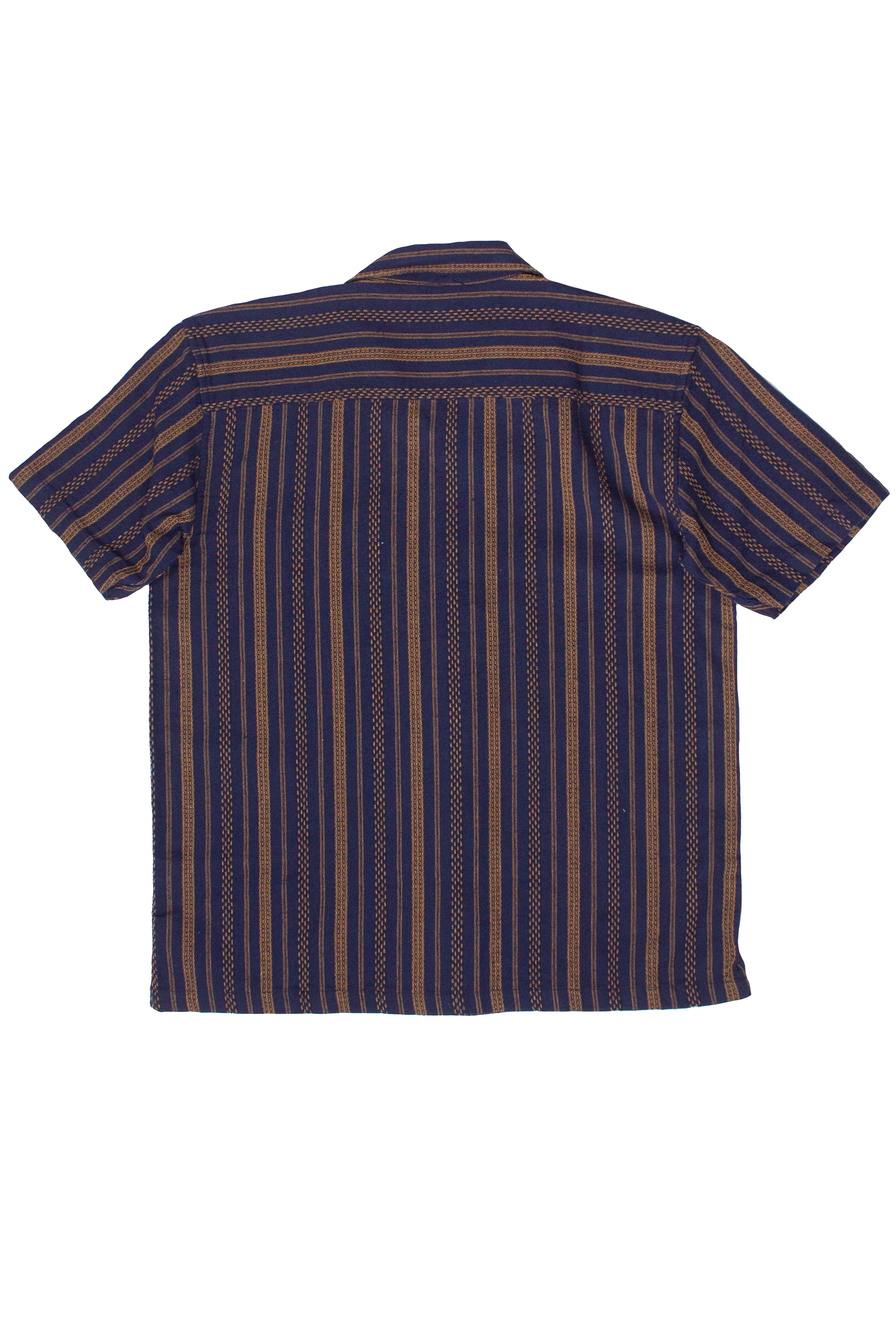Embroidered Weave Striped Button Up Shirt - Image 6