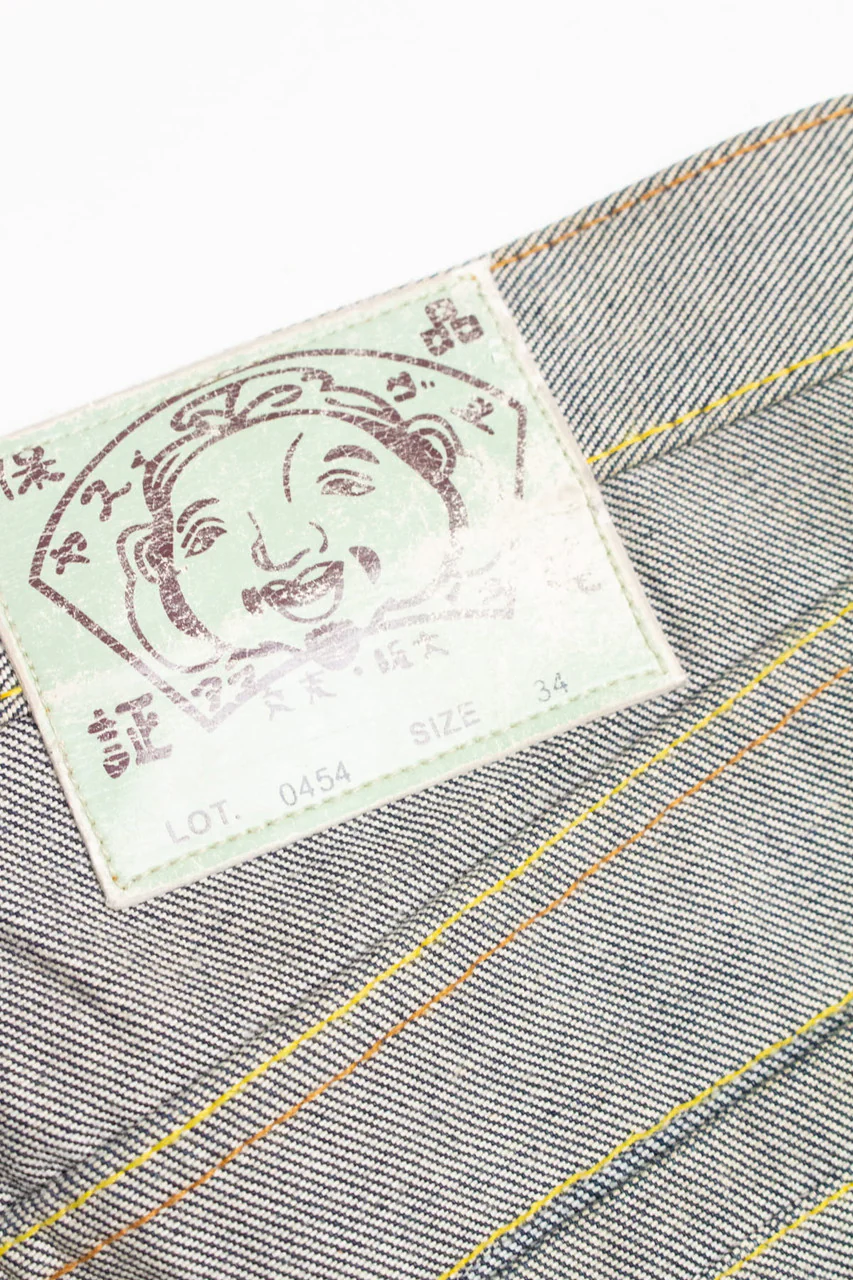 Evisu Genes Godhead Patch Denim Long Shorts (sz. 34) - Image 3