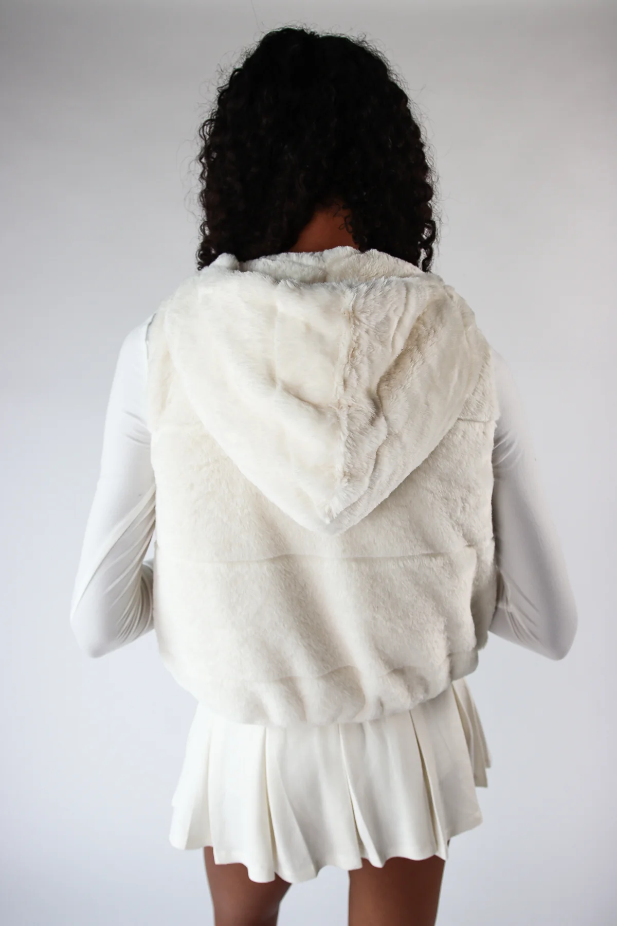 Faux Fur Hooded Vest - Image 16