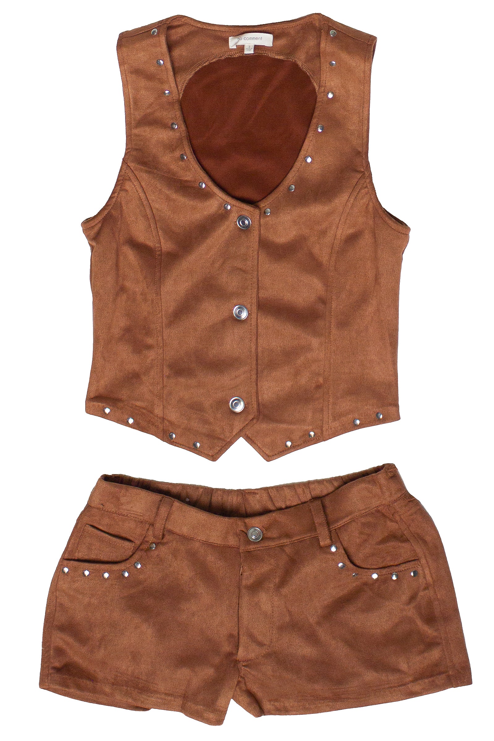 Faux Suede Nailhead Stud Mini Shorts - Image 8