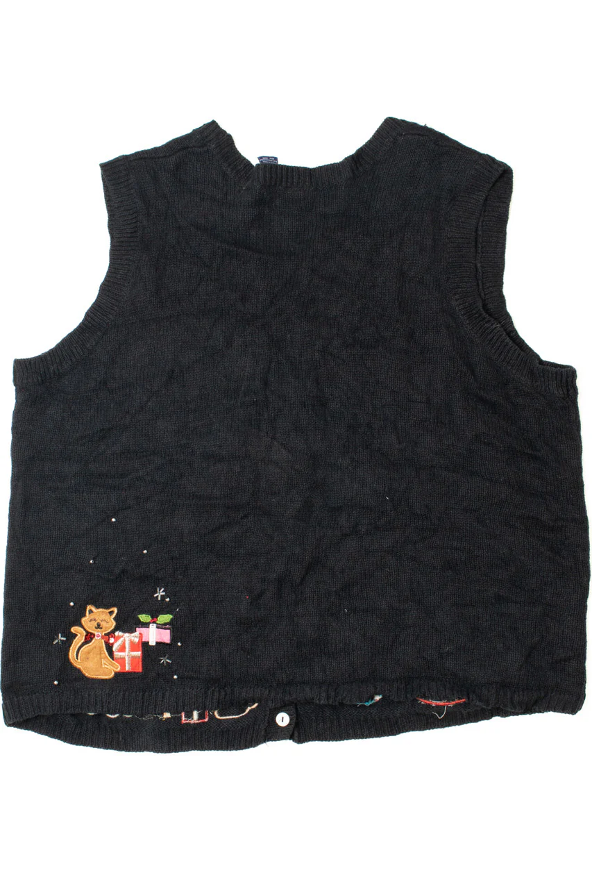 Fireplace Christmas Tree Scene Ugly Christmas Vest 62175 - Image 2