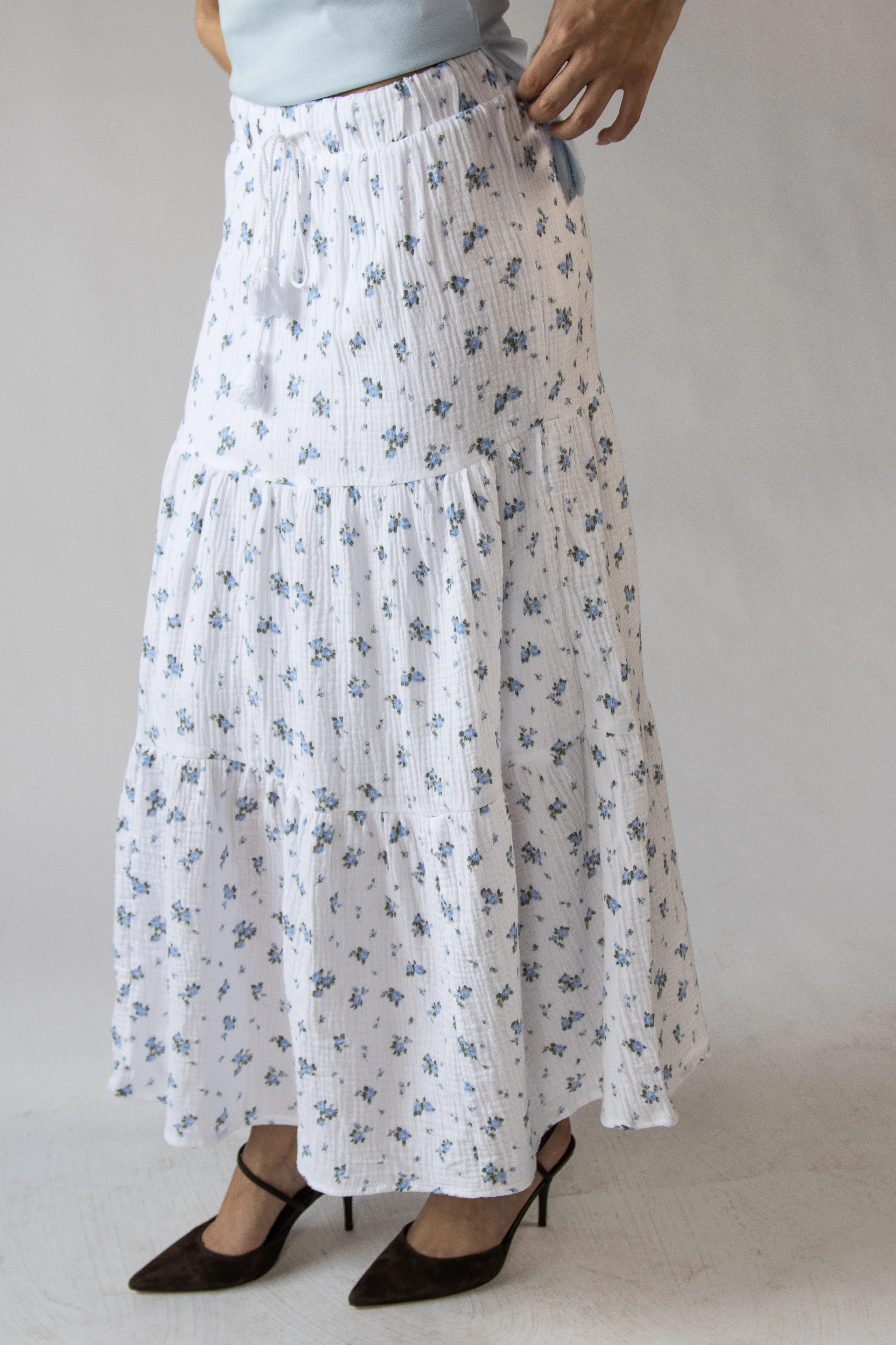 Gauze Tiered Maxi Skirt - Image 5