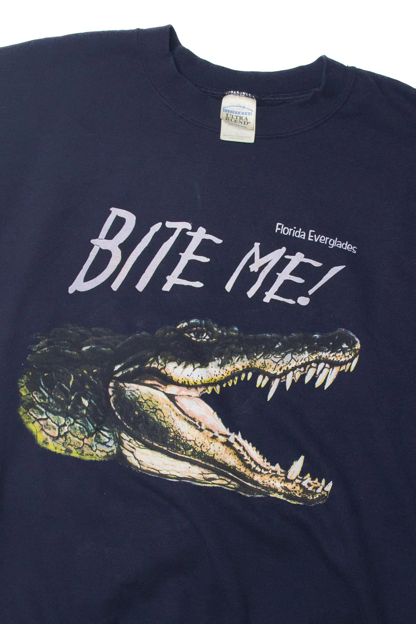 Florida Everglades "Bite Me!" Alligator Gildan Sweatshirt - Image 2