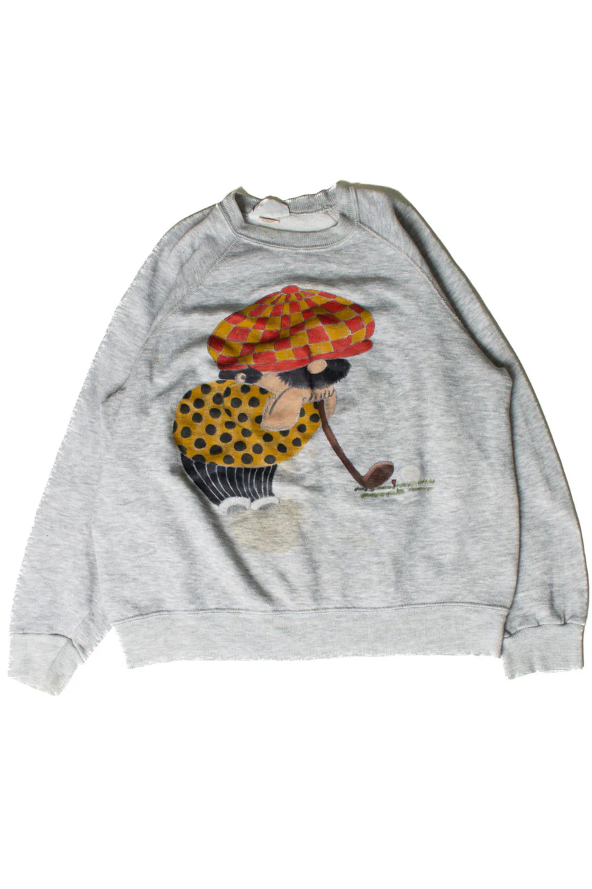 Golfer Leaning on Club Sweatshirt - Image 2