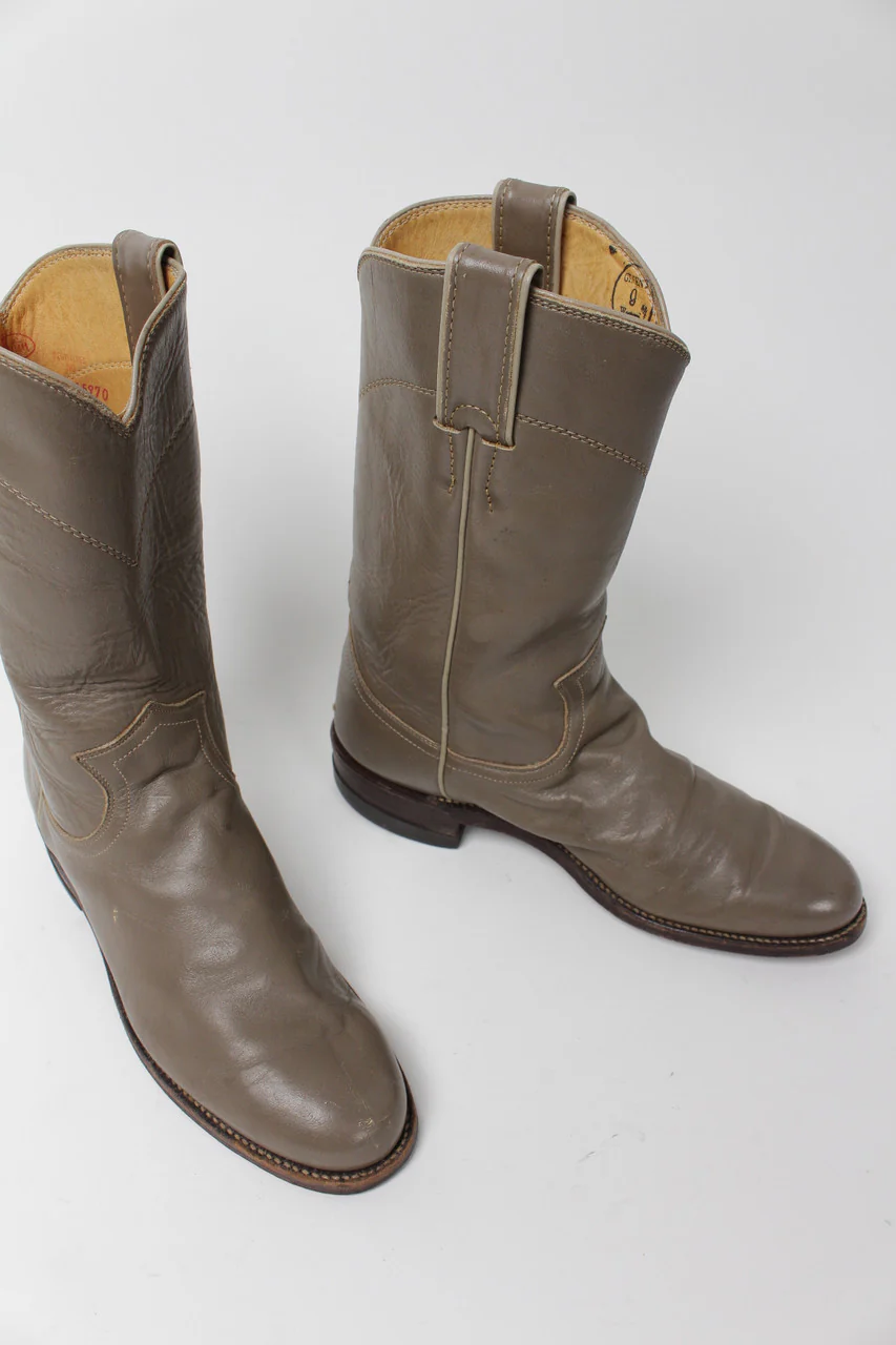 Gray Justin Cowboy Boots (Sz. 5.5 A) 1273 - Image 5