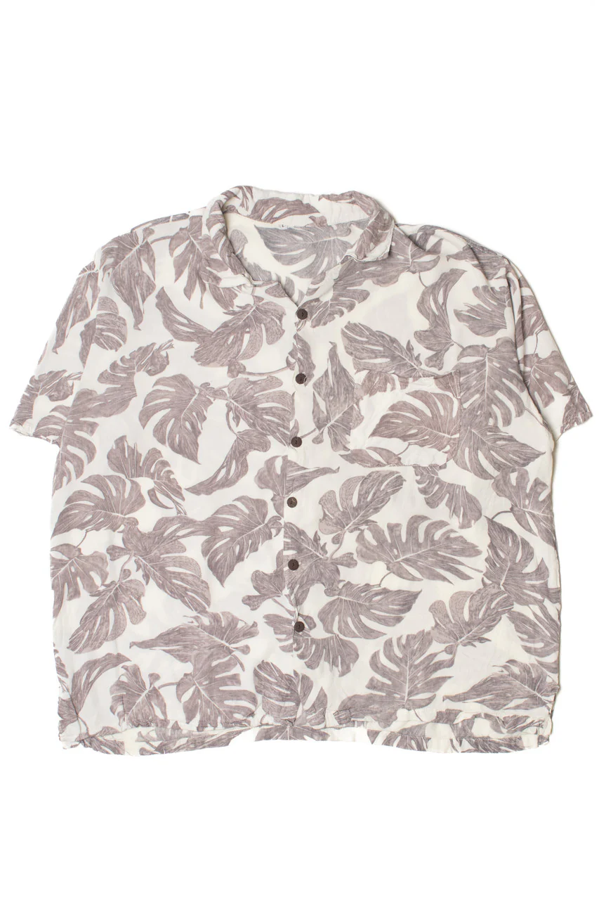 Gray Palm Leaf  Hawaiian Shirt 2299 - Image 2