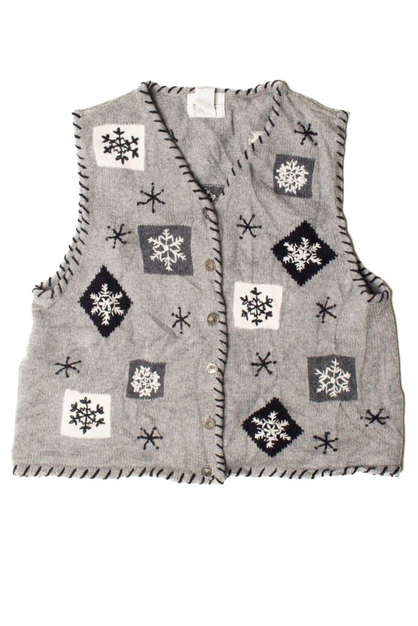 Gray Snowflakes Ugly Christmas Vest 59461 - Image 2