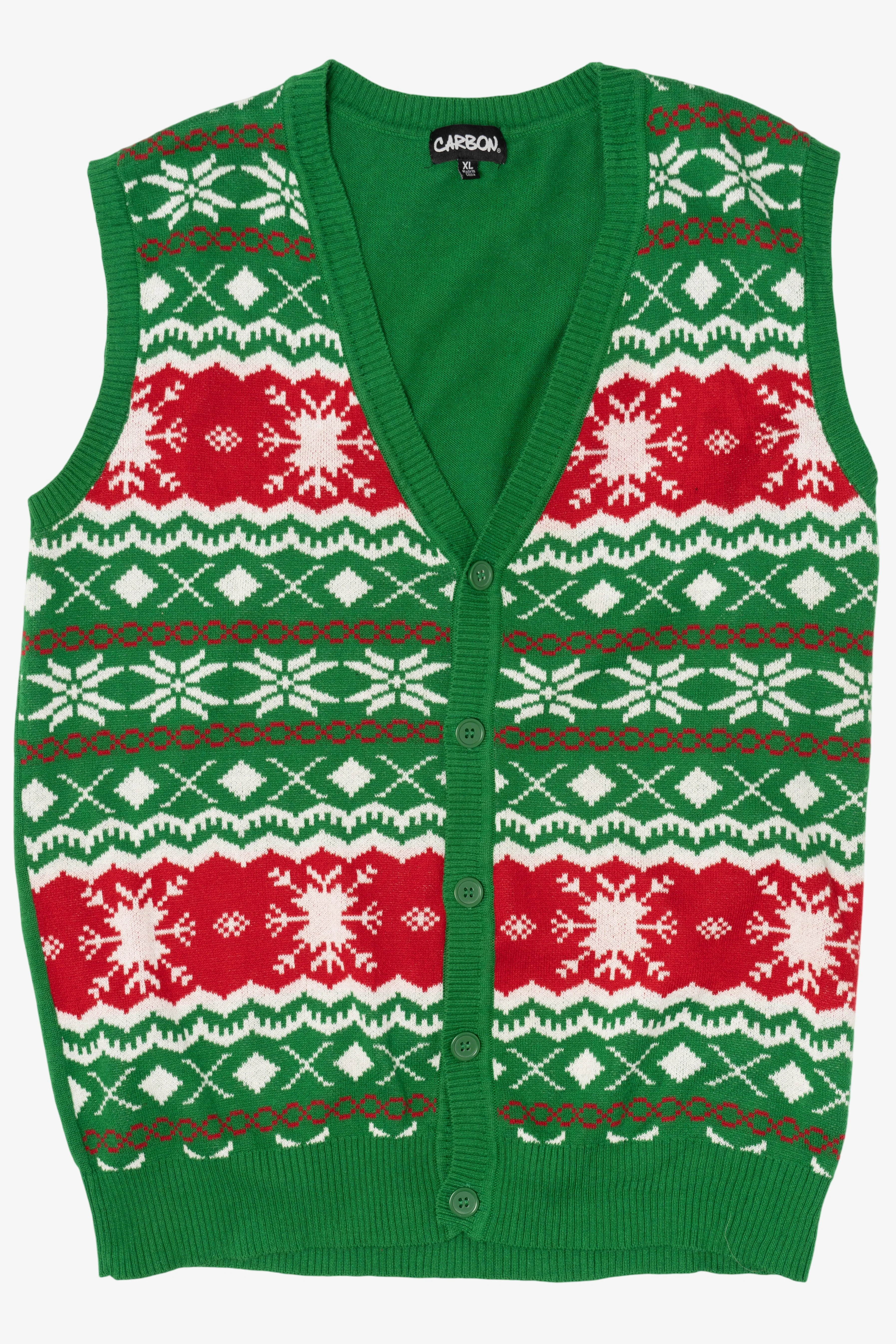 Green Carbon Ugly Christmas Vest (2010s) - Image 5