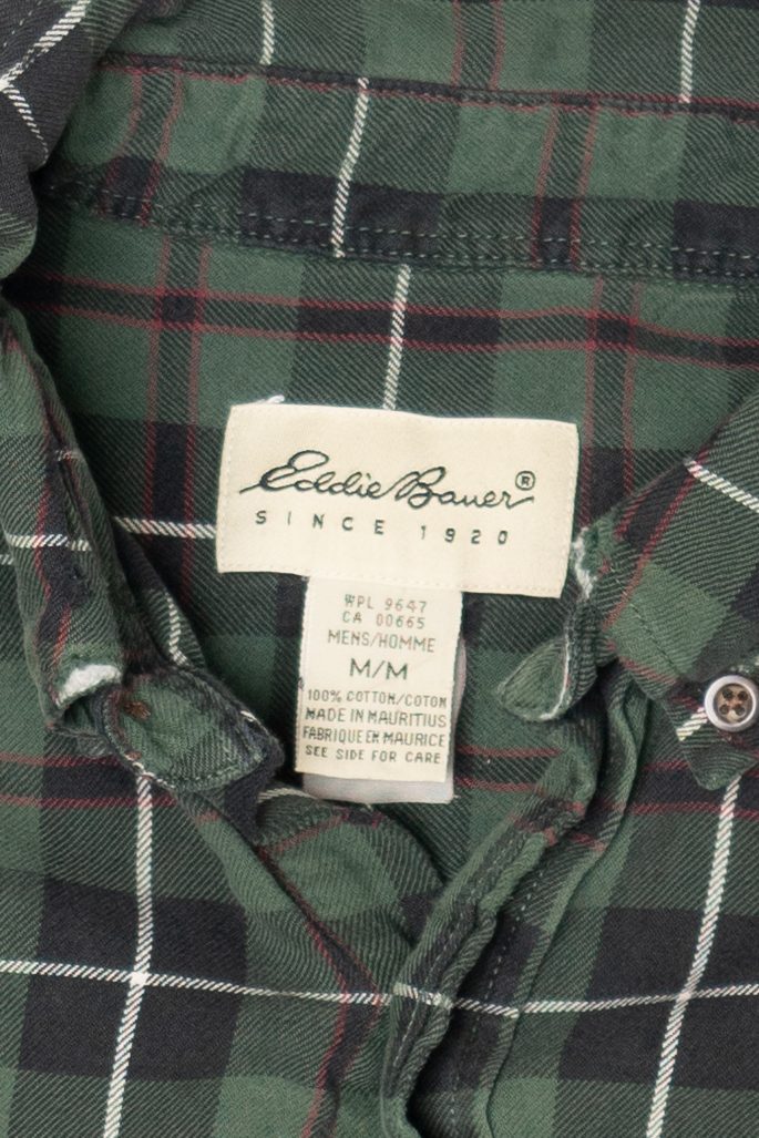 Green Eddie Bauer Flannel Shirt (2010s) - Image 4