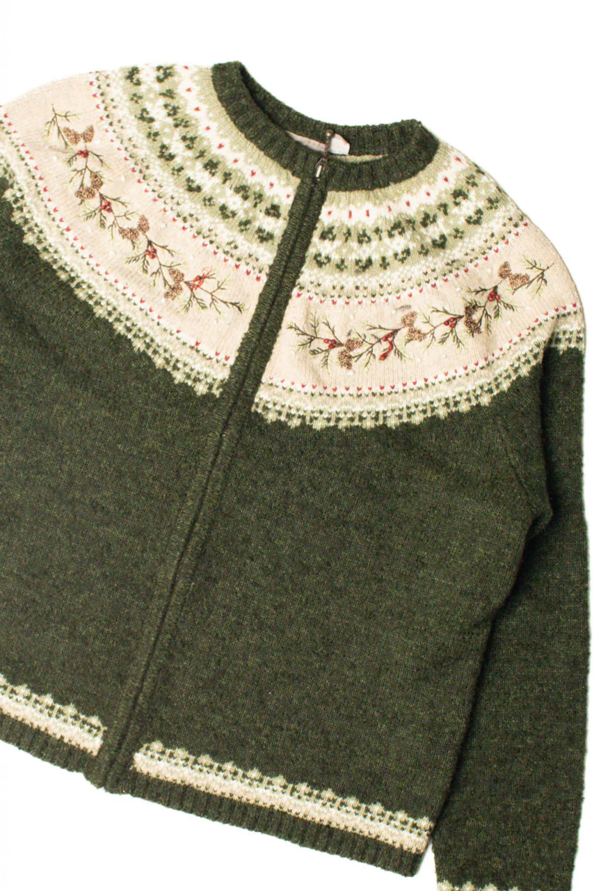 Green Leaves Sweater