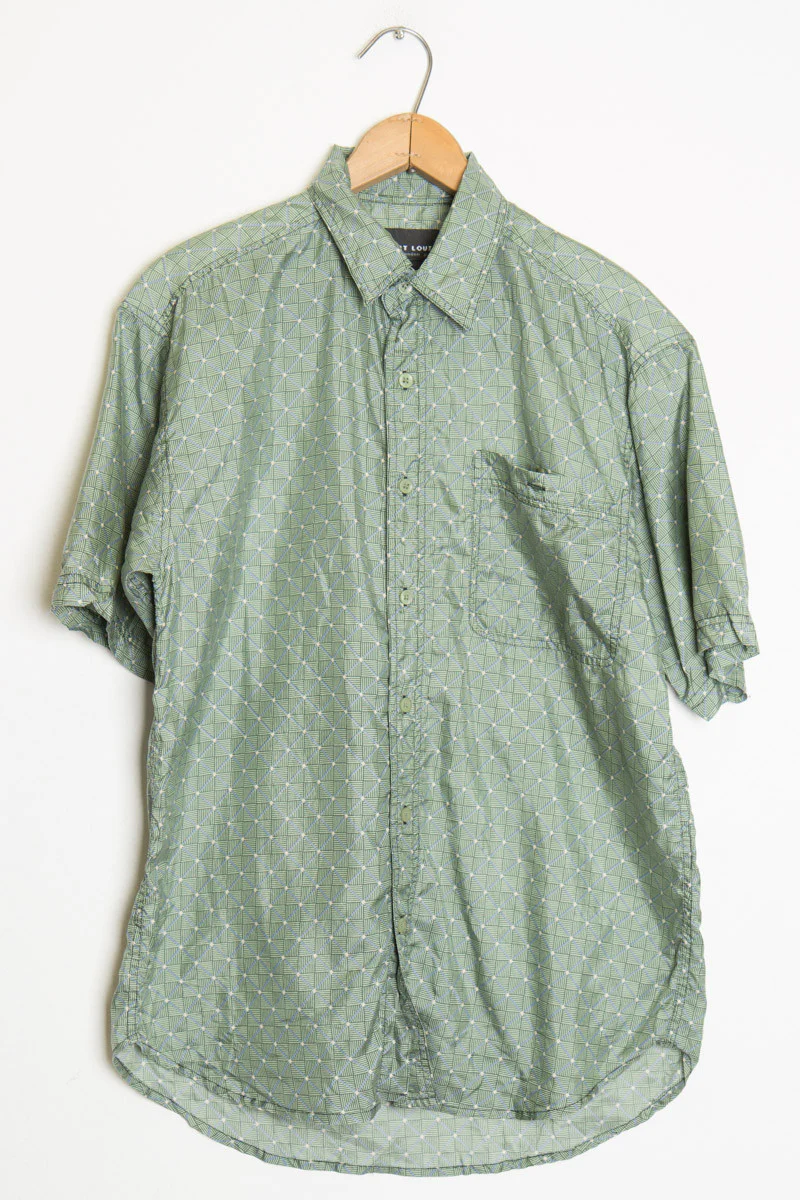 Green Patterned Silk Shirt - Image 2