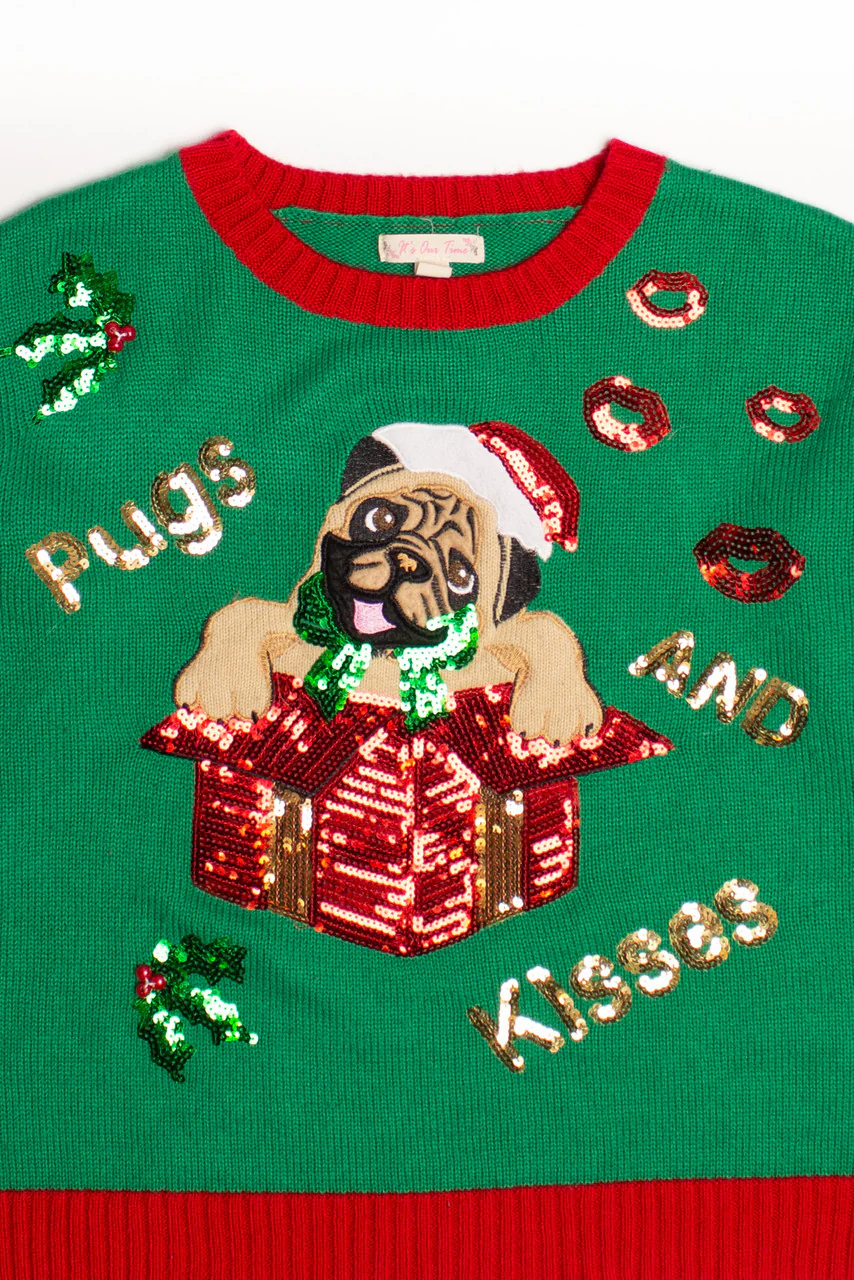 Green Pug Ugly Christmas Pullover 58975