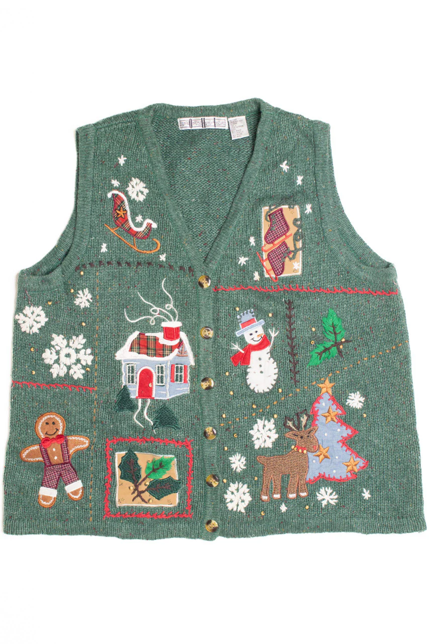 Green Ugly Christmas Vest 61185 - Image 2