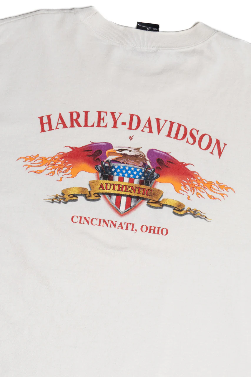Harley Davidson Cincinatti Flame Sleeves T-Shirt - Image 3