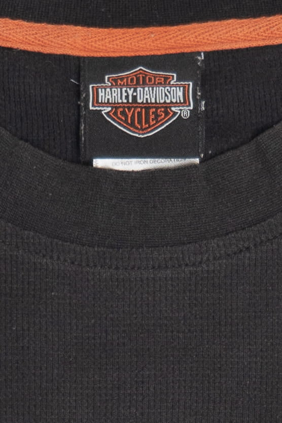 Harley Davidson Embroidered Logo Waffle Weave Muscle Shirt - Image 3