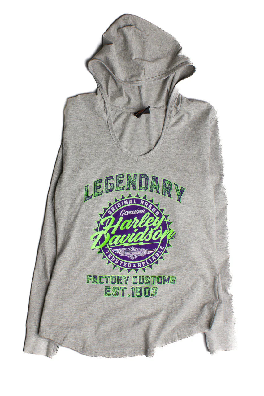 Harley Davidson Harley Davidson Hooded Long-Sleeve T-Shirt 668 - Image 2