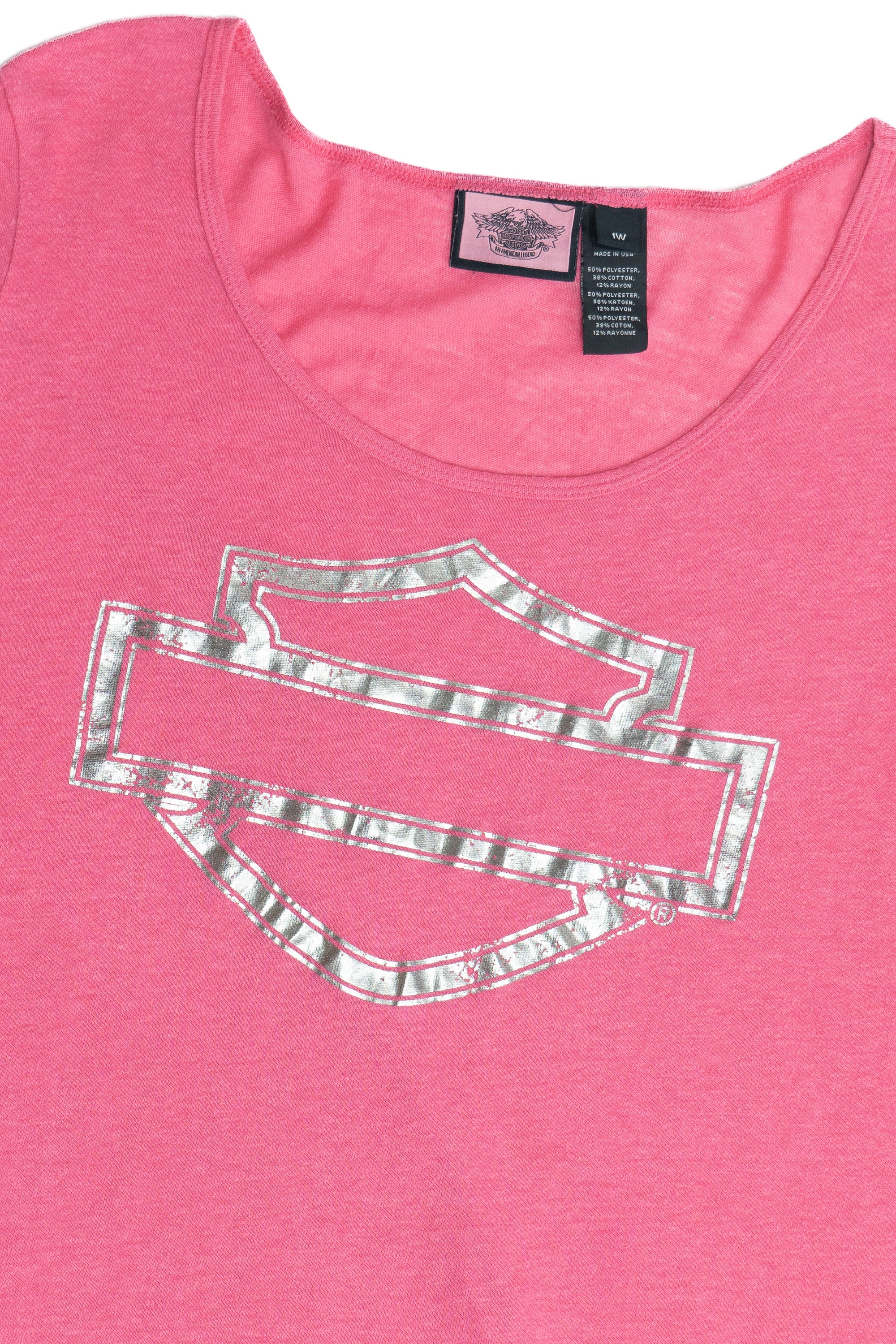 Harley Davidson Metallic Print Logo T-Shirt - Image 2