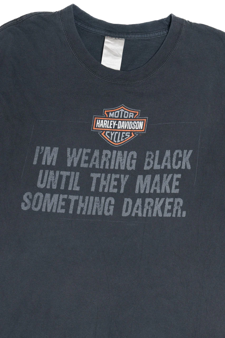 Harley Davidson "Wearing Black Until They Make Something Darker" T-Shirt - Image 2