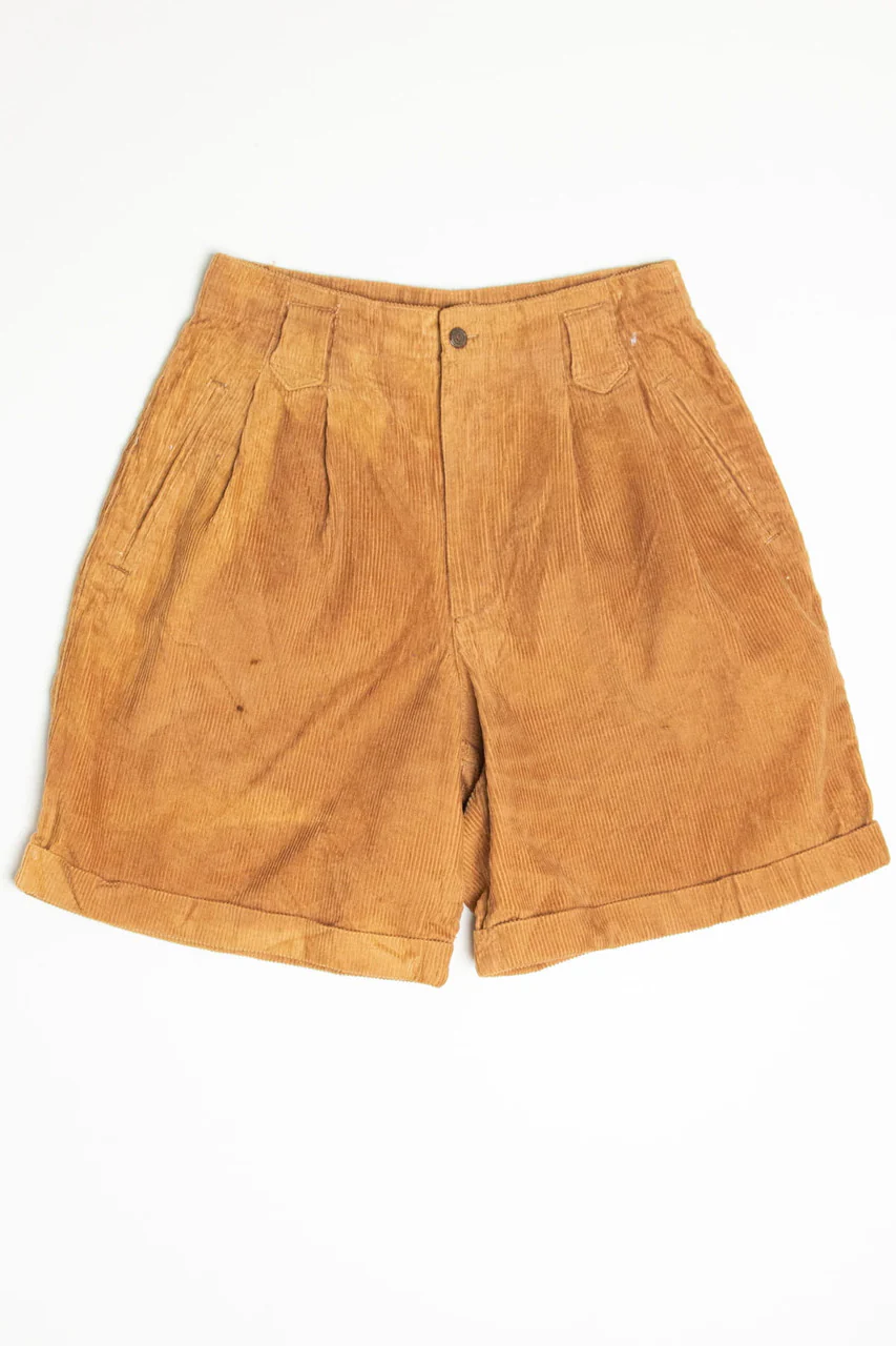 High Waisted Pleated Saddlebred Corduroy Shorts (sz. 10) - Image 2