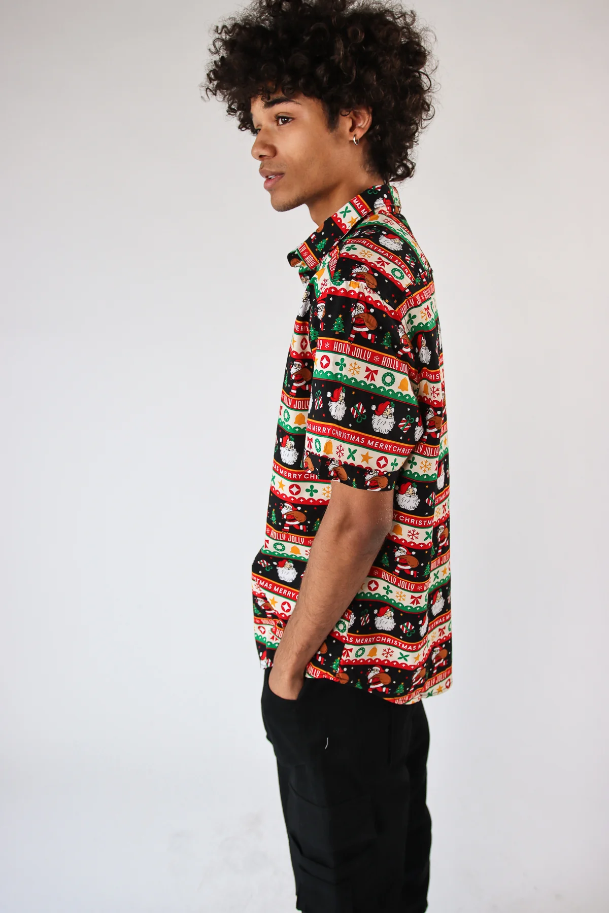 Holly Jolly Christmas Button Up Shirt - Image 4