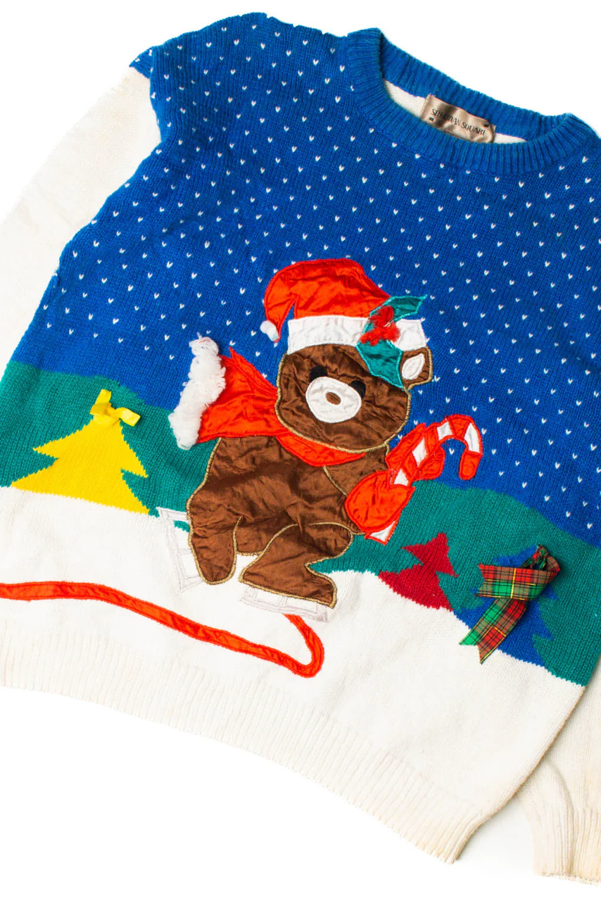 Ice Skating Bear Ugly Christmas Pullover 59447