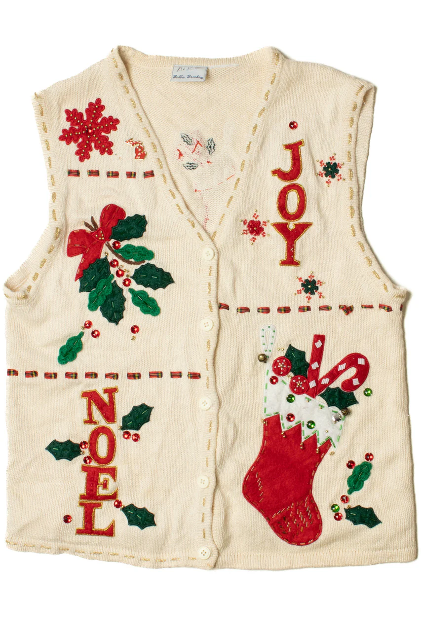 "Joy" "Noel" Ugly Christmas Sweater Vest 61316 - Image 3