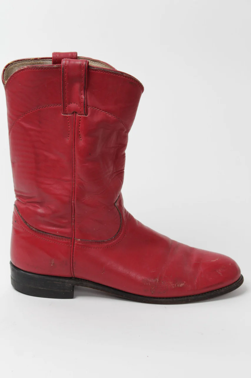 Justin Cowboy Red Boots (Sz. 8 B) 1283 - Image 4