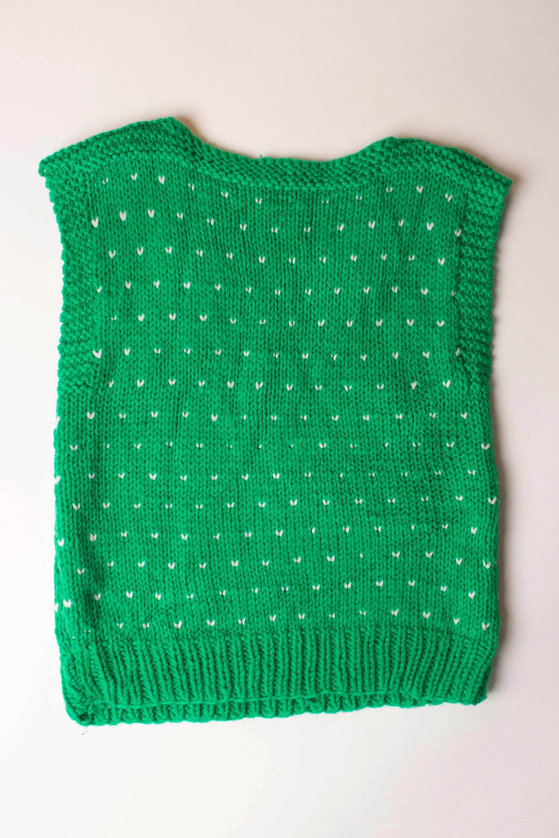 Kids Green Hand Knit Christmas Vest 63881 - Image 2