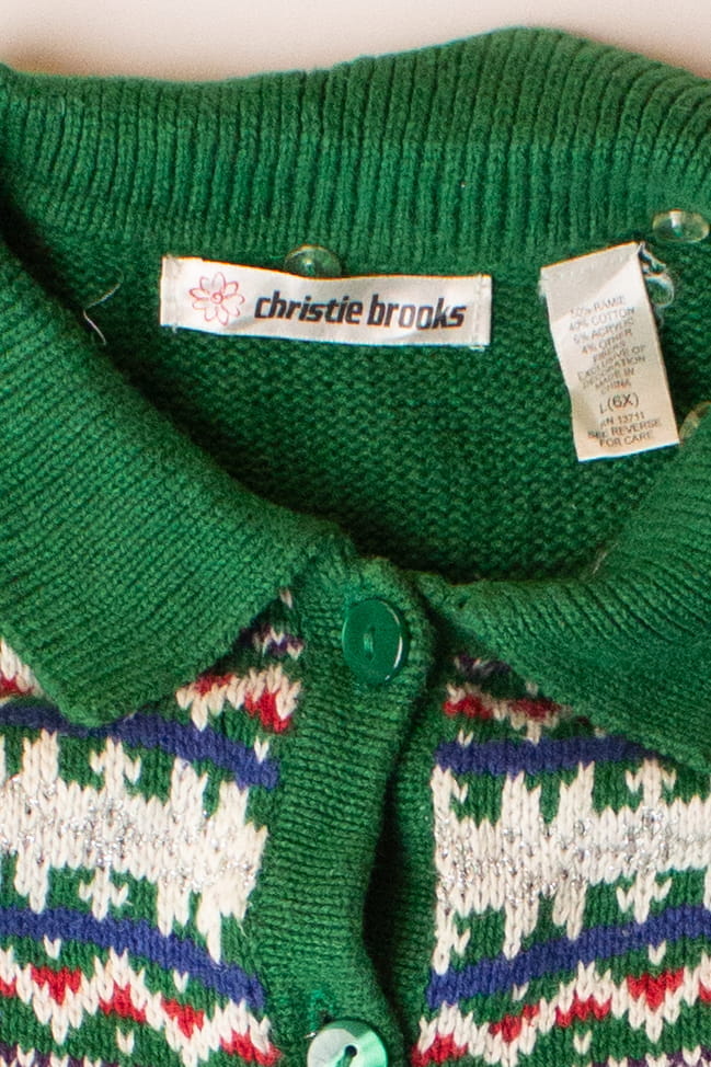 Kids Green Ugly Christmas Cardigan 63877 - Image 3