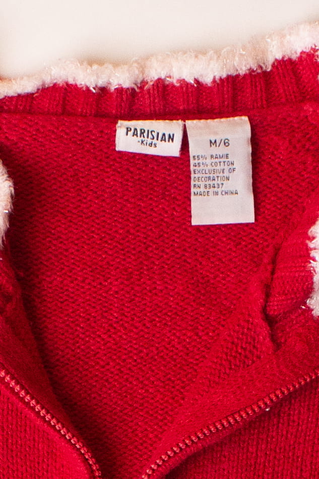 Kids Red Ugly Christmas Cardigan 63876 - Image 3