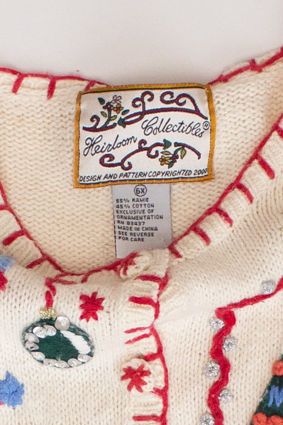 Kids White Ugly Christmas Cardigan 63837 - Image 3