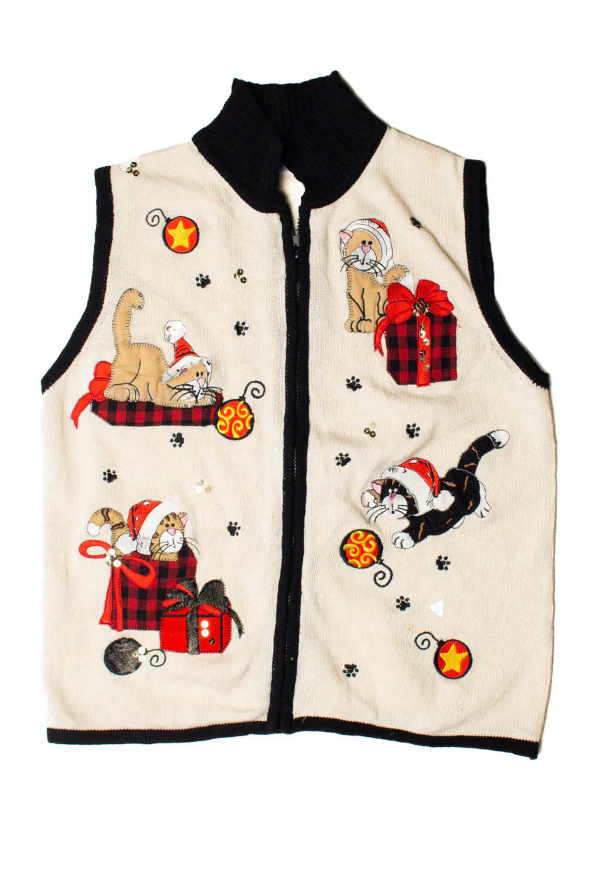 Kitty Presents Ugly Christmas Vest 59369 - Image 2